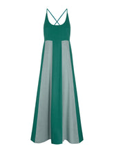 Two-Tone Spliced Maxi Dress